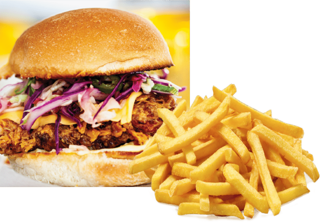 chicken burger chips chicken burger chips